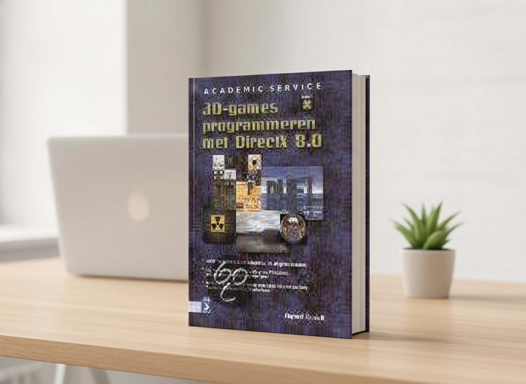 3D-Games Programmeren Met Directx 8.0 van Clayton E. Crooks als 3D-boek op een bureau