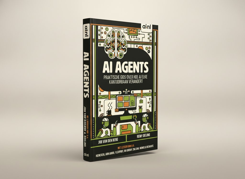 3D-render van het boek AI Agents (Job van den Berg)