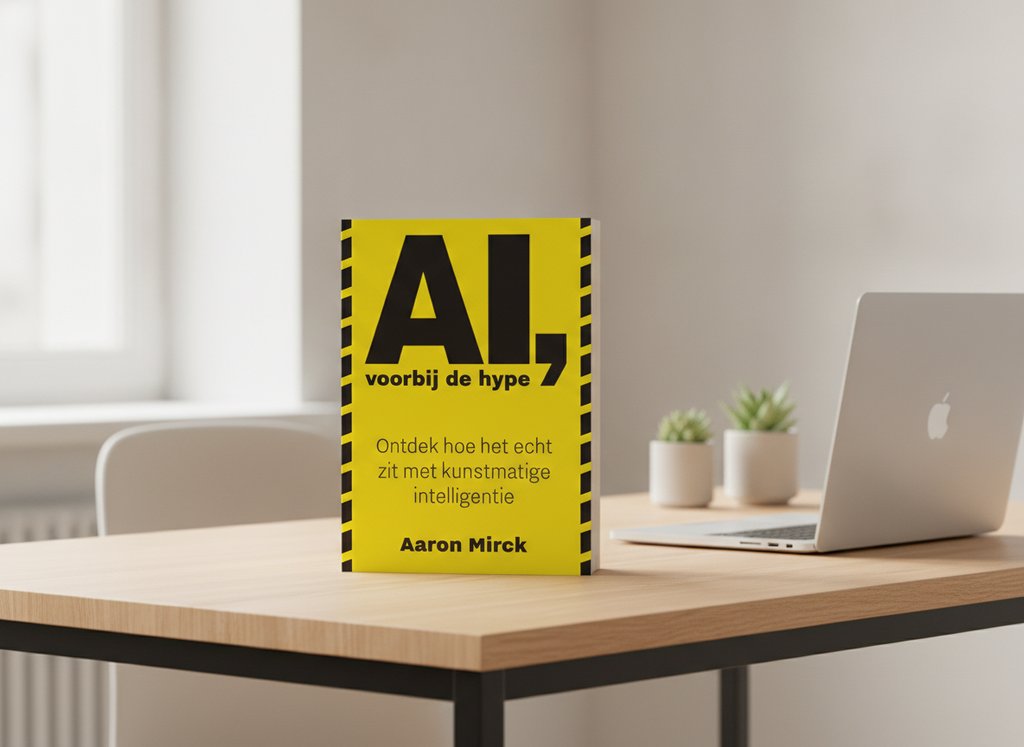 AI, voorbij de hype van Aaron Mirck als 3D-boek op een bureau
