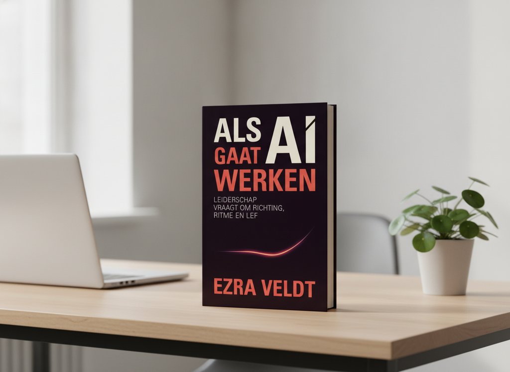 Als AI gaat werken van Ezra Veldt als 3D-boek op een bureau