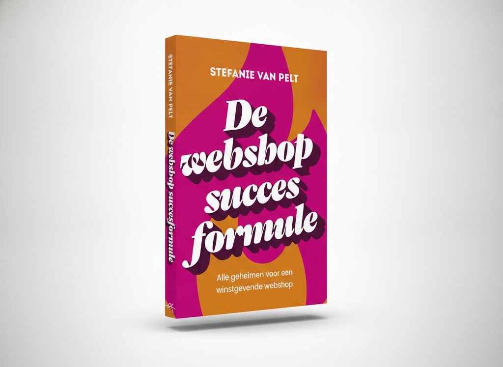 3D-render van het boek De Webshop Succesformule (Stefanie van Pelt)