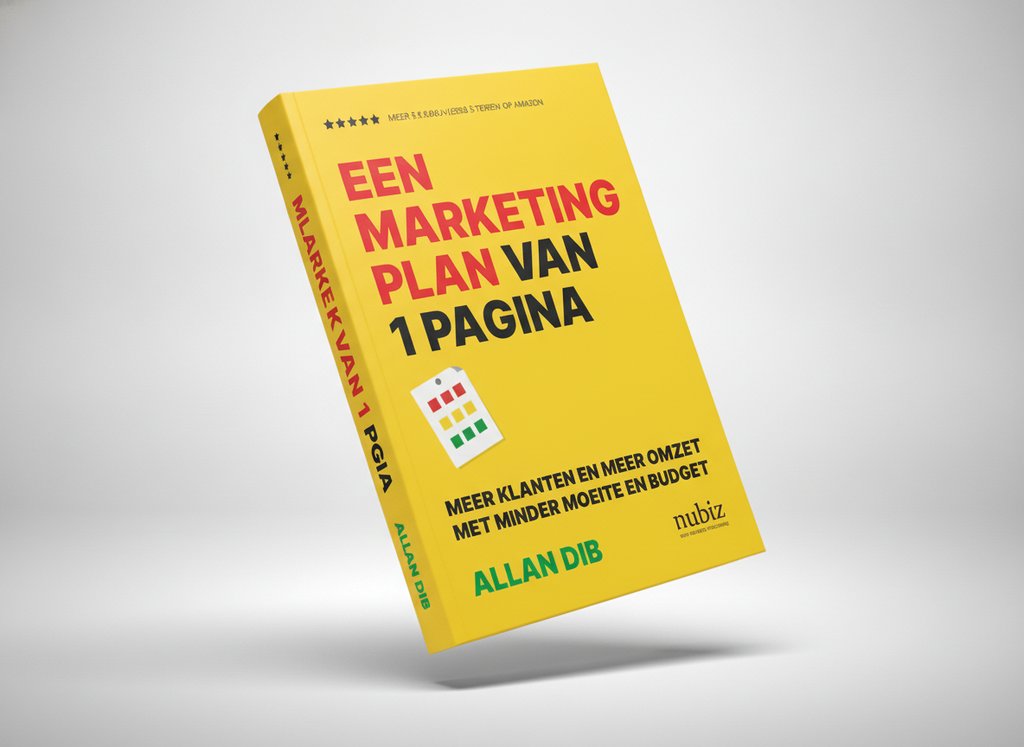3D-render van het boek Een marketingplan van 1 pagina (Allan Dib)