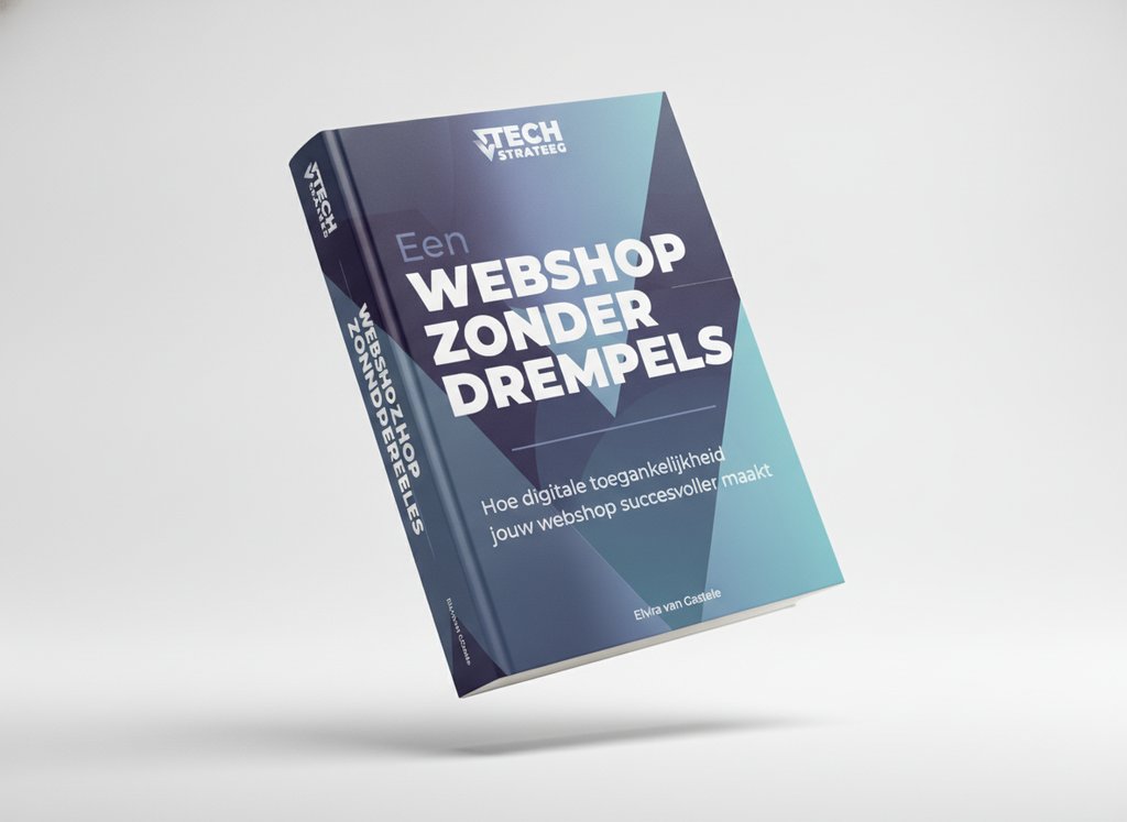 3D-render van het boek Een webshop zonder drempels (Elvira van Gastele)