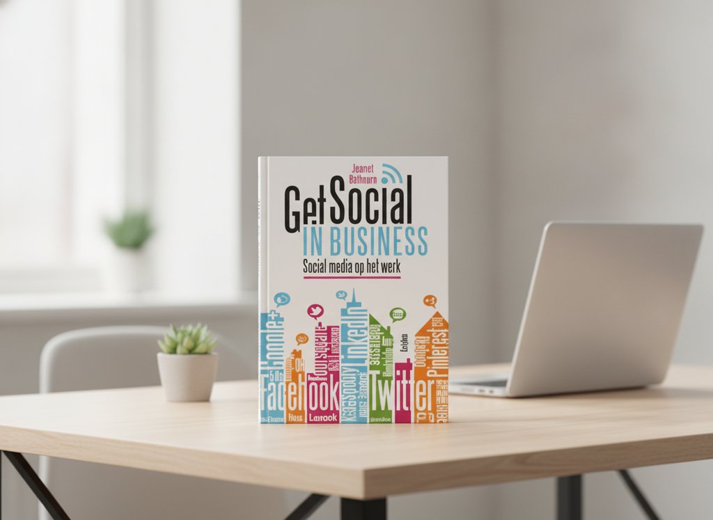 Get social in business van Jeanet Bathoorn als 3D-boek op een bureau