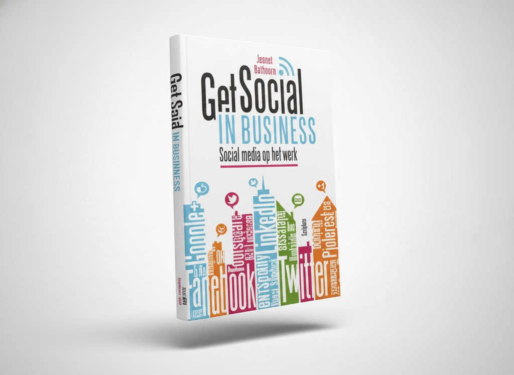 3D-render van het boek Get social in business (Jeanet Bathoorn)