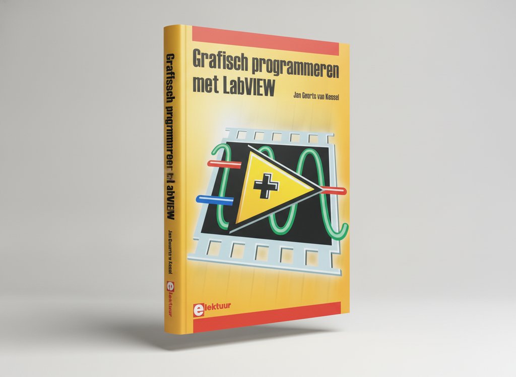 3D-render van het boek Grafisch Programmeren met LabVIEW (J.H.M. Geurts van Kessel)