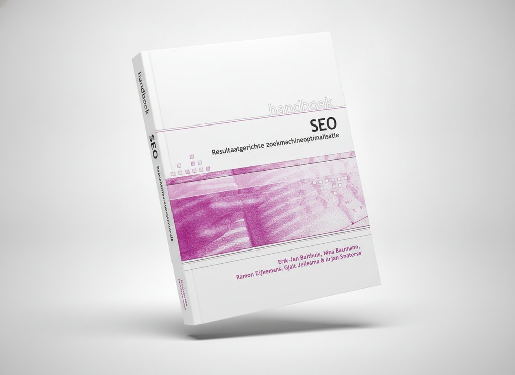 3D-render van het boek Handboek SEO voor webdesigners (Erik-Jan Bulthuis)