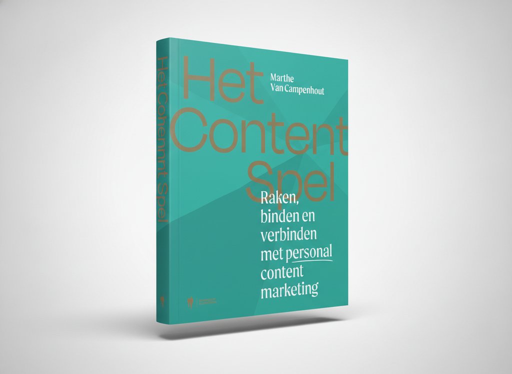 3D-render van het boek Het Contentspel (Marthe Van Campenhout)