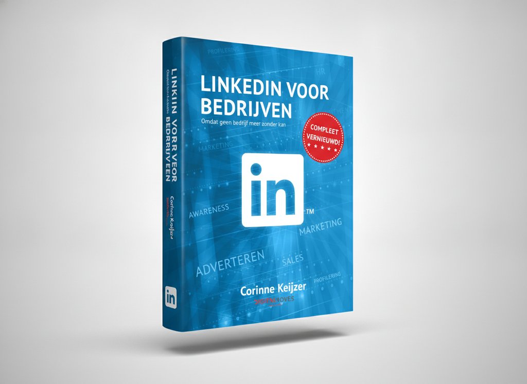 3D-render van het boek LinkedIn voor bedrijven (Corinne Keijzer)
