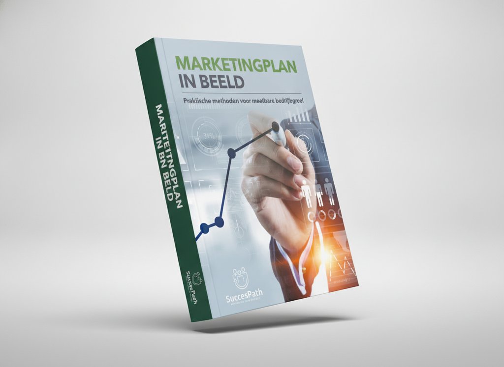 3D-render van het boek Marketingplan in Beeld (Andy De Bondt)