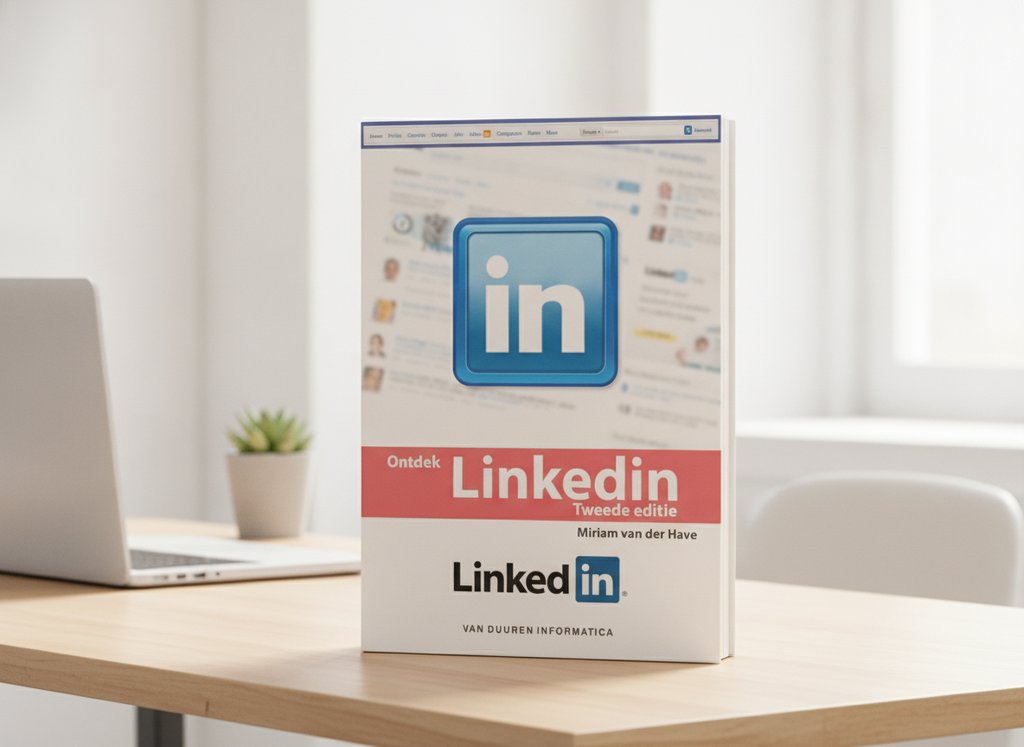 Ontdek! - Ontdek LinkedIn van Mirjam van der Have als 3D-boek op een bureau