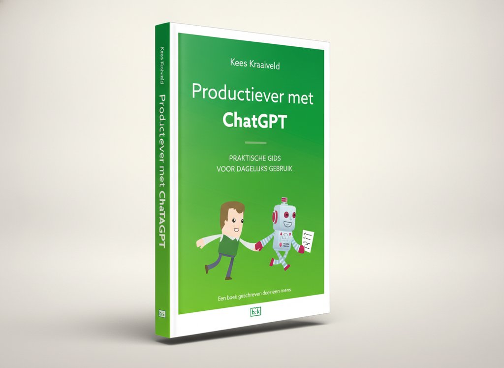 3D-render van het boek Productiever met ChatGPT (Kees Kraaiveld)