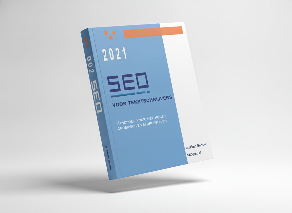 3D-render van het boek SEO voor tekstschrijvers (Alain Sadon)