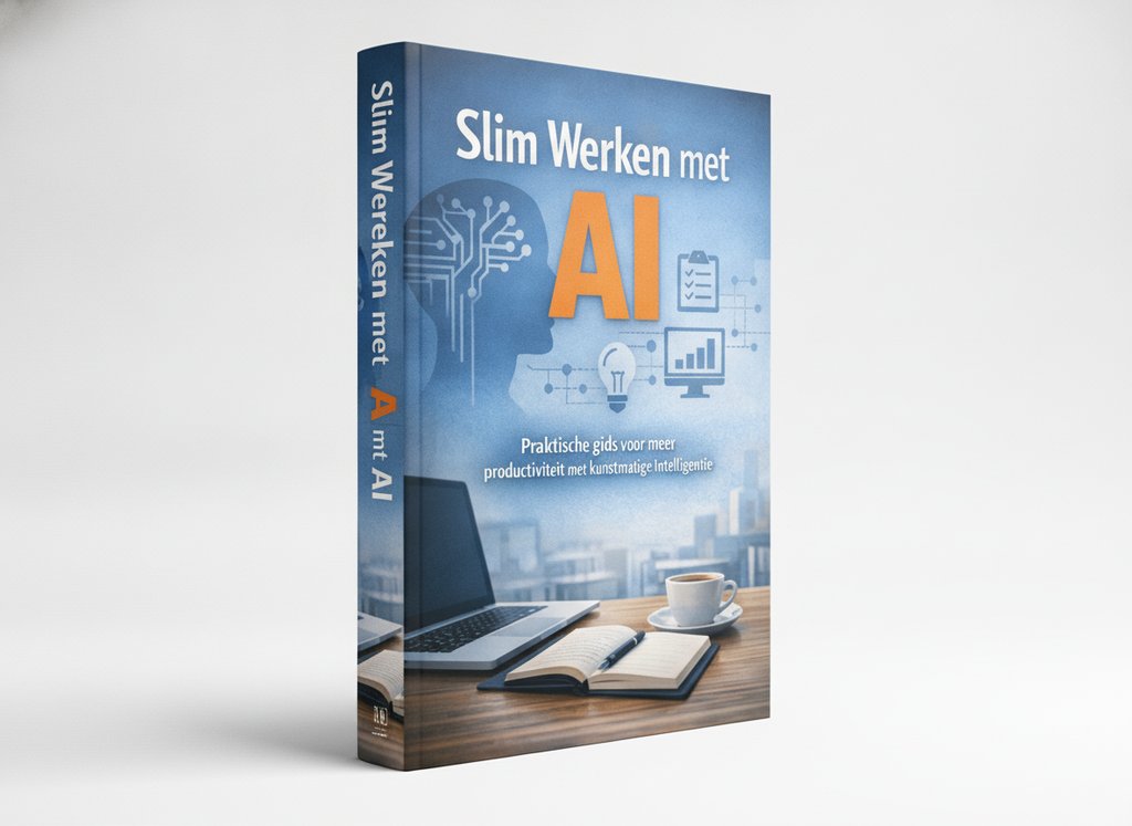 3D-render van het boek Slim Werken met AI (Andries B.V.)