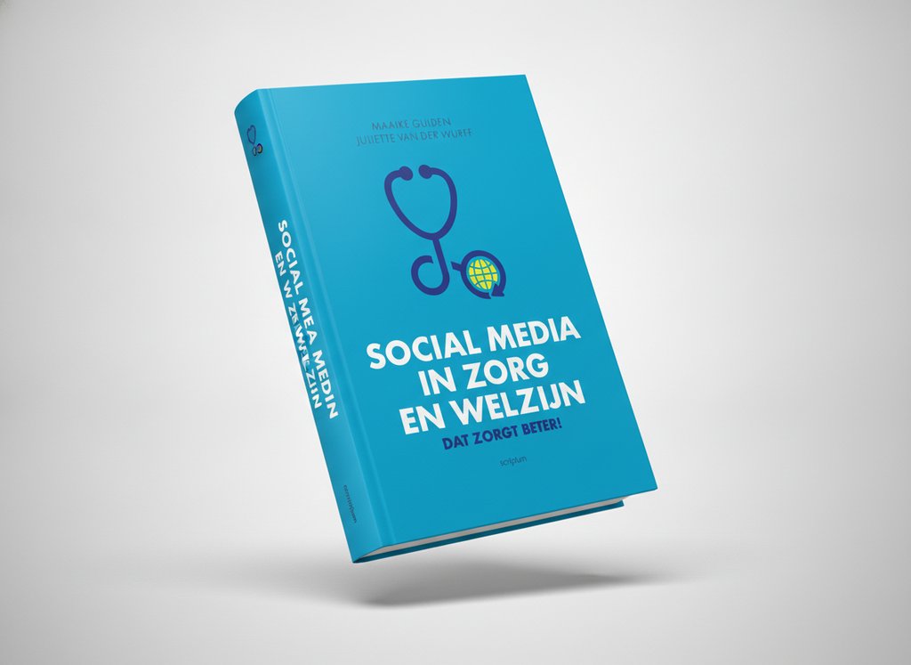 3D-render van het boek Social media in zorg en welzijn (Maaike Gulden)