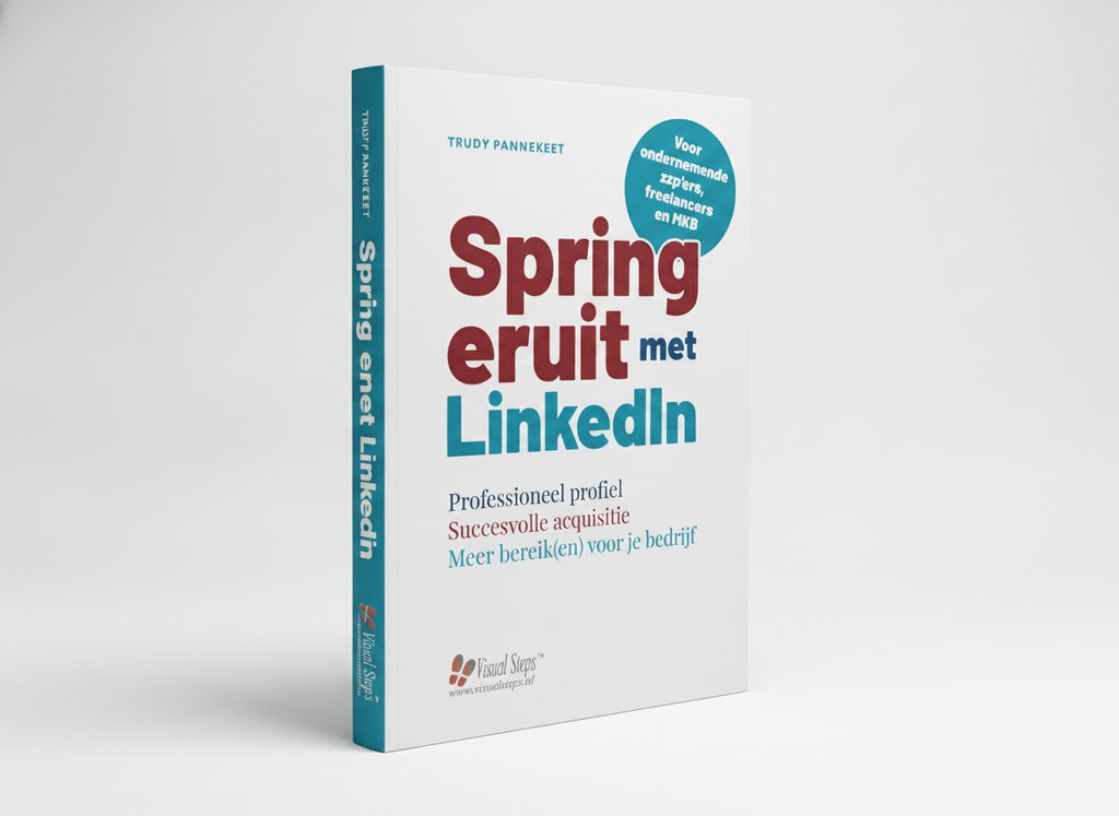 3D-render van het boek Spring eruit met LinkedIn (Trudy Pannekeet)