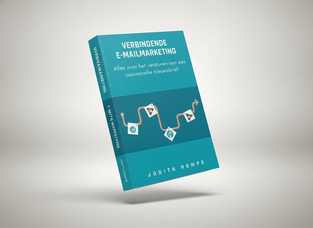 3D-render van het boek Verbindende e-mailmarketing (Judith Hompe)