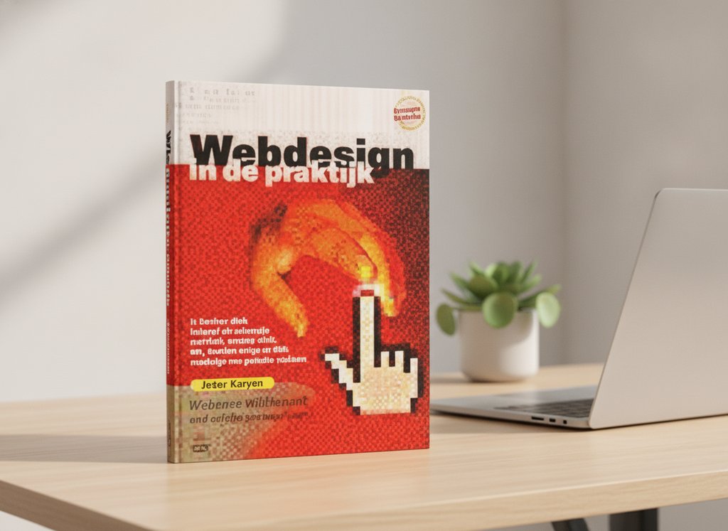 Webdesign in de praktijk 4e van Kentie Peter als 3D-boek op een bureau