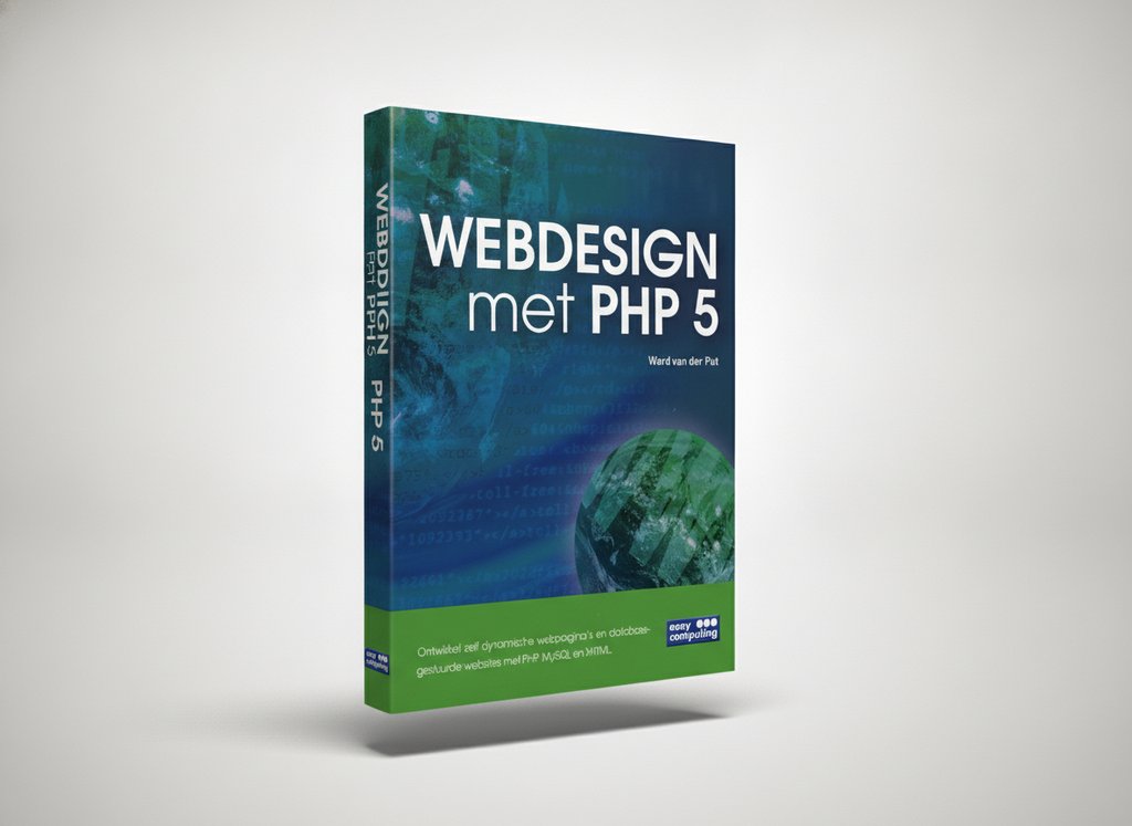 3D-render van het boek WEBDESIGN MET PHP 5 (Van der Ward)
