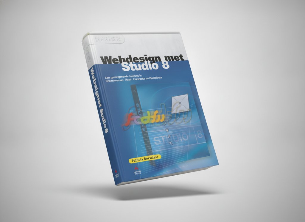 3D-render van het boek Webdesign Met Studio 8 (Patricia Bosselaar)