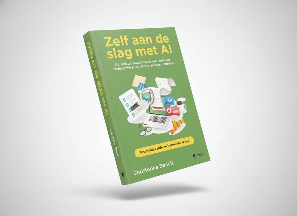 3D-render van het boek Zelf aan de slag met AI (Christophe Benoit)